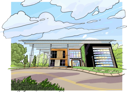 Kendeda building illustration