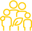 Yellow icon of a group of people
