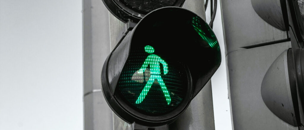 Green Walking pedestrian symbol