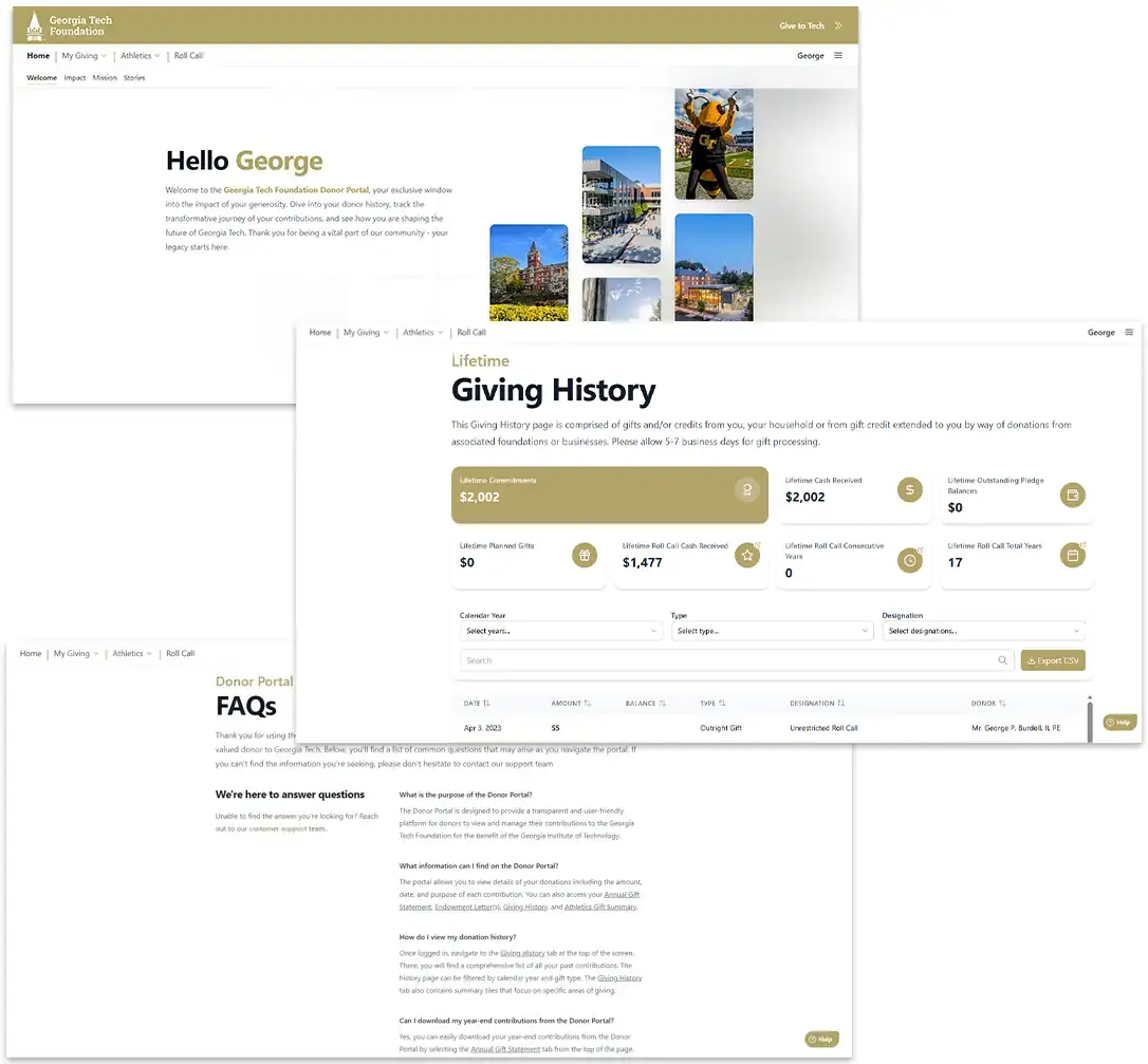 Georgia Tech Foundation Portal Preview